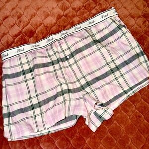 PINK plaid boxers NEW